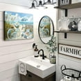 thumbnail image 5 of Bathroom Wall Art Beach Sea Turtle Decor Wall Art Ocean Coastal Bicycle Pictures Wall Decor Seascape Scene Canvas Print Painting Framed Artwork for Bathroom Bedroom Kitchen Office 12"x16", 5 of 6