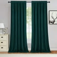 thumbnail image 1 of 2 Pcs Velvet Curtains, Soft Luxury Rod Pocket Shade Darkening Curtain Drapes, 1 of 9