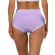 thumbnail image 3 of INSPIRAR CHIC Ropa interior de algodón para mujeres, bragas de talle alto con encaje, control de abdomen y cobertura total, XL, púrpura, 3 of 4