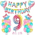thumbnail image 1 of Decoraciones de cumpleaños, globos de helio con números coloridos y degradados de arco iris, 1 of 5