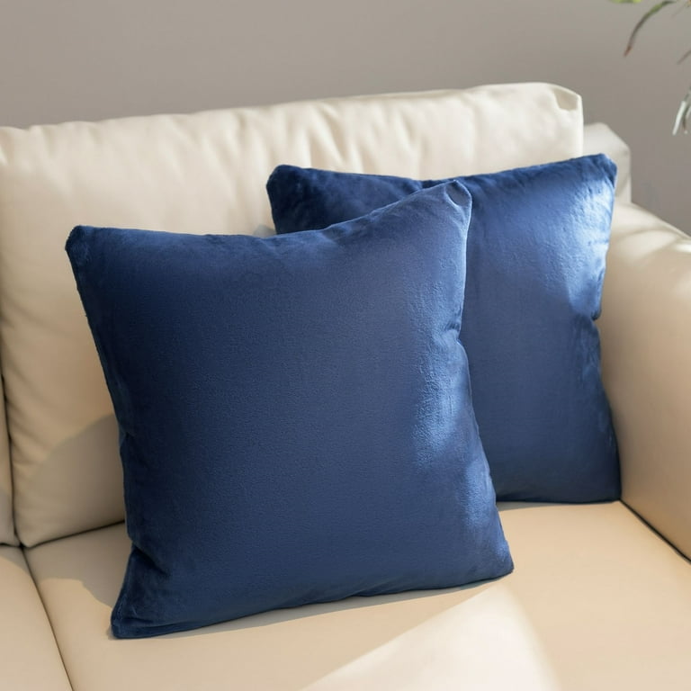 Cheer Collection Velour Throw Pillows - Set of 2 Decorative Couch Pillows -  18 x 18 - Cheer Collection