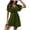 Army Green, variant on Women's Casual Dress Beach Sunscreen Skirt with V-Neck and Pleated Design for Everyday Wear