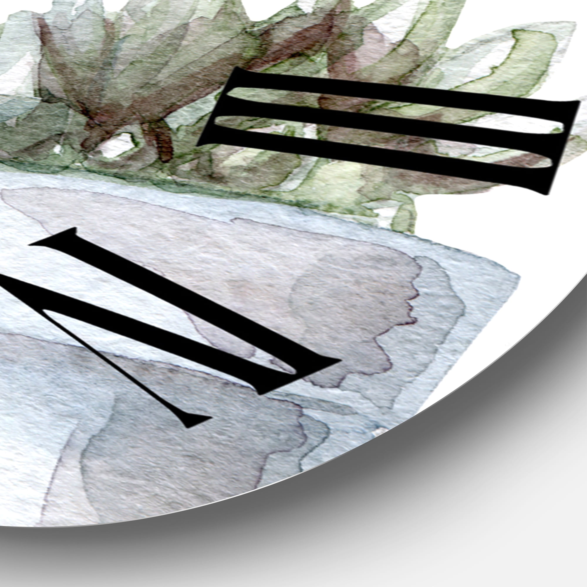 Designart 'Cactus And Succulent House Plants Iii' Farmhouse Wall Clock