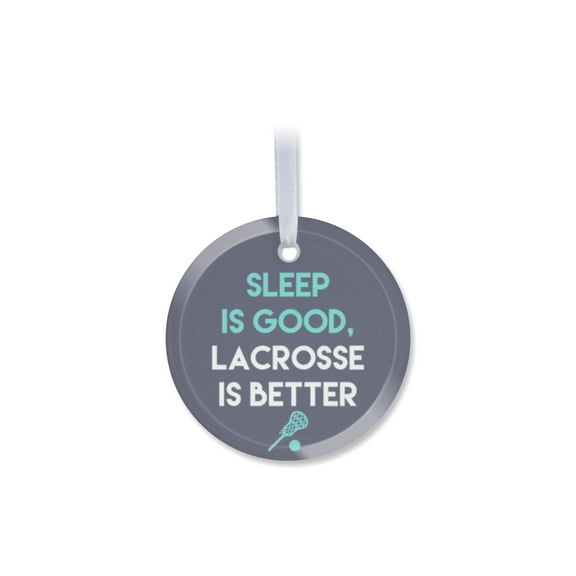 1 Pack - Lacrosse Is Better Fanatic's Tempered Glass Christmas Ornament - 3 Inch Round