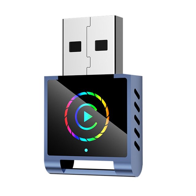 Adaptador Inalámbrico CarPlay para Android Auto 2 en 1 RGB Smart AI Box BT + WIFI USB Dongle Conectar y Usar Convierte Conexión Cableada A Inalámbrica B