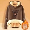 thumbnail image 2 of Women's Winter Thick Woolen Warm Solid Color Color Lamb Wool Hooded Sweatshirt Jacket, 2 of 4