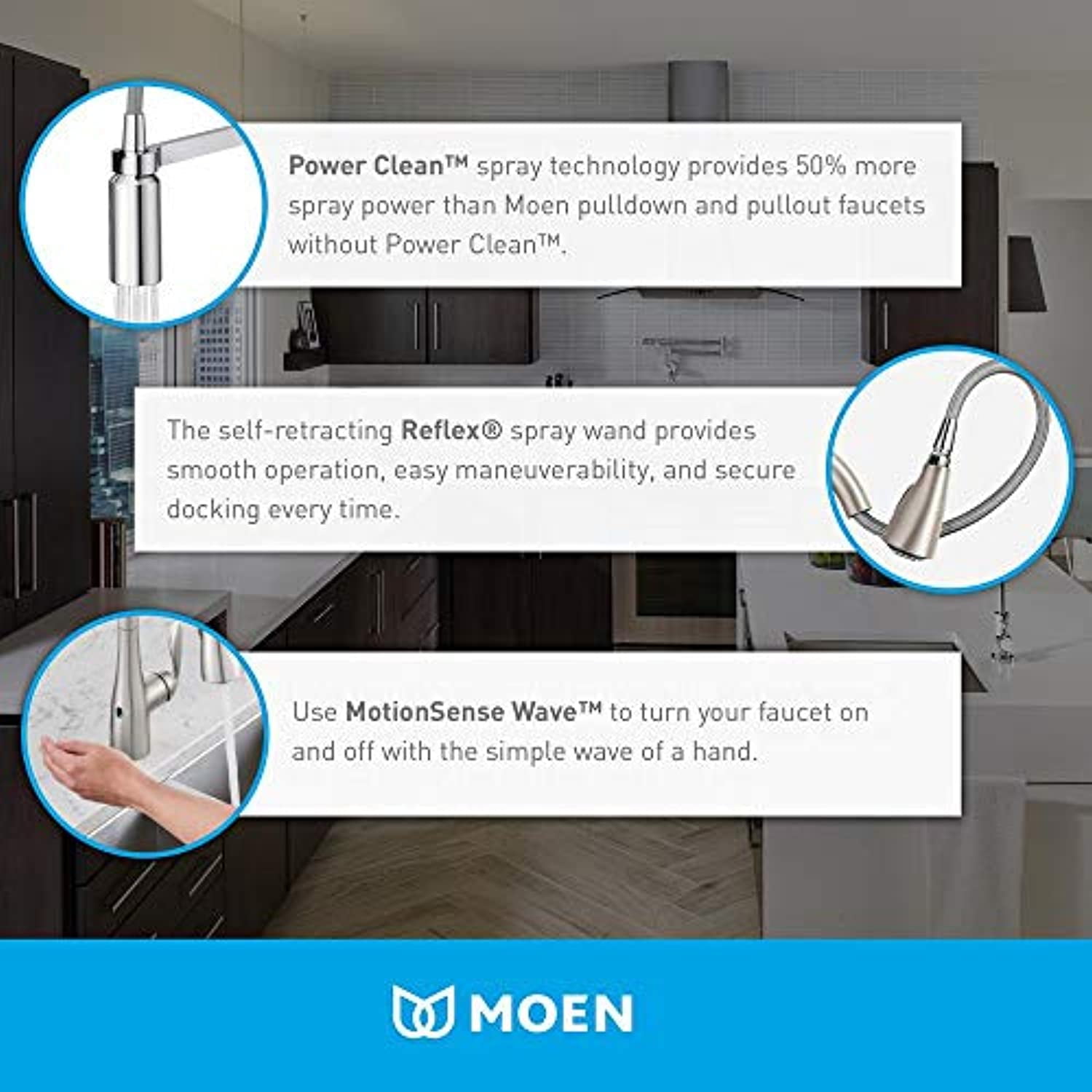 MOEN Essie Touchless Single-Handle Pull-Down Sprayer Kitchen Faucet with MotionSense Wave and Power Clean in Matte Black