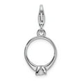 thumbnail image 3 of 925 Sterling Silver Rhodium-Plated CZ Polished Ring With Lobster Clasp Charm Pendant; for Adults and Teens; for Women and Men, 3 of 3