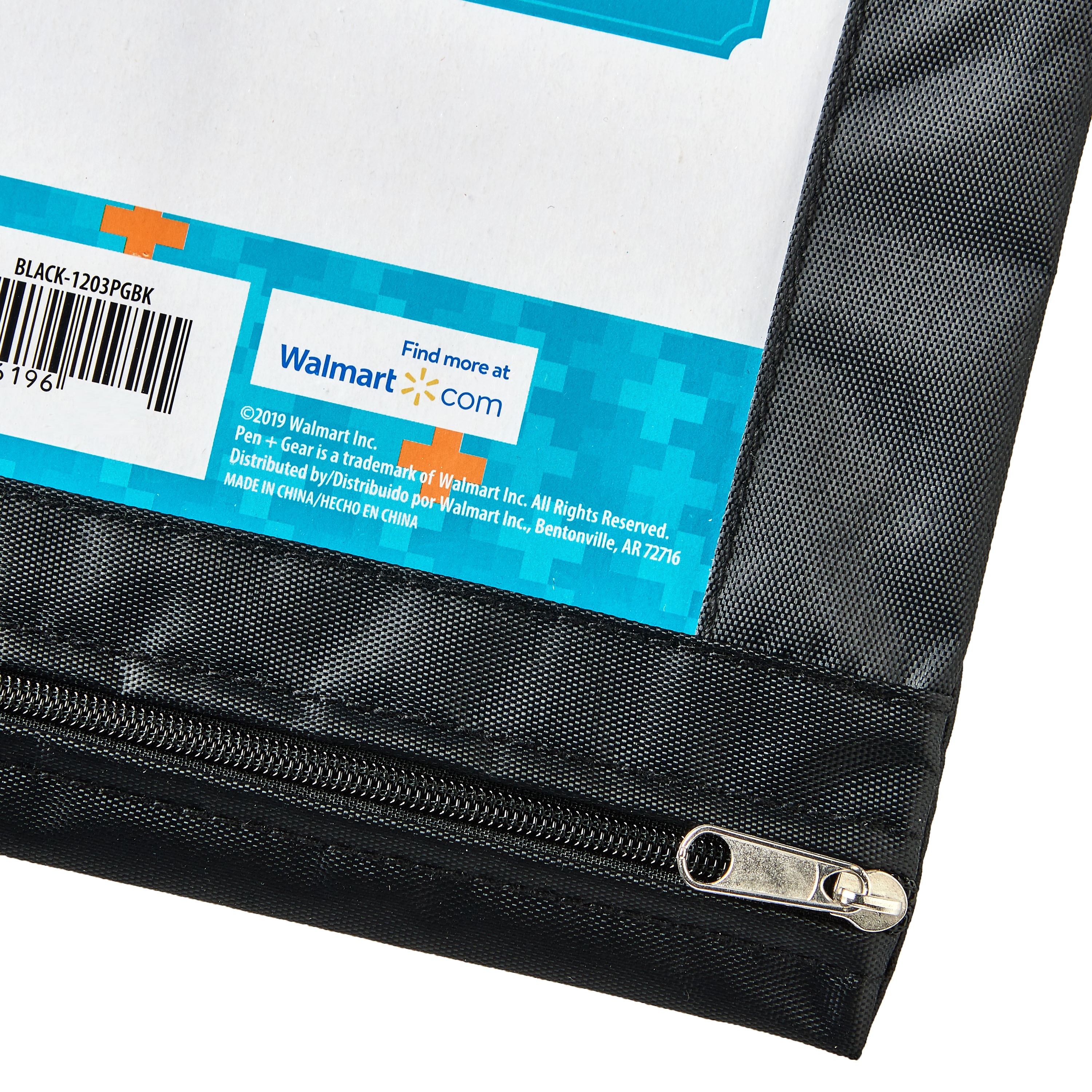 Pen + Gear Solid Polyester Binder Pouch Pencil Case, Black, 10.25" x 7.25"