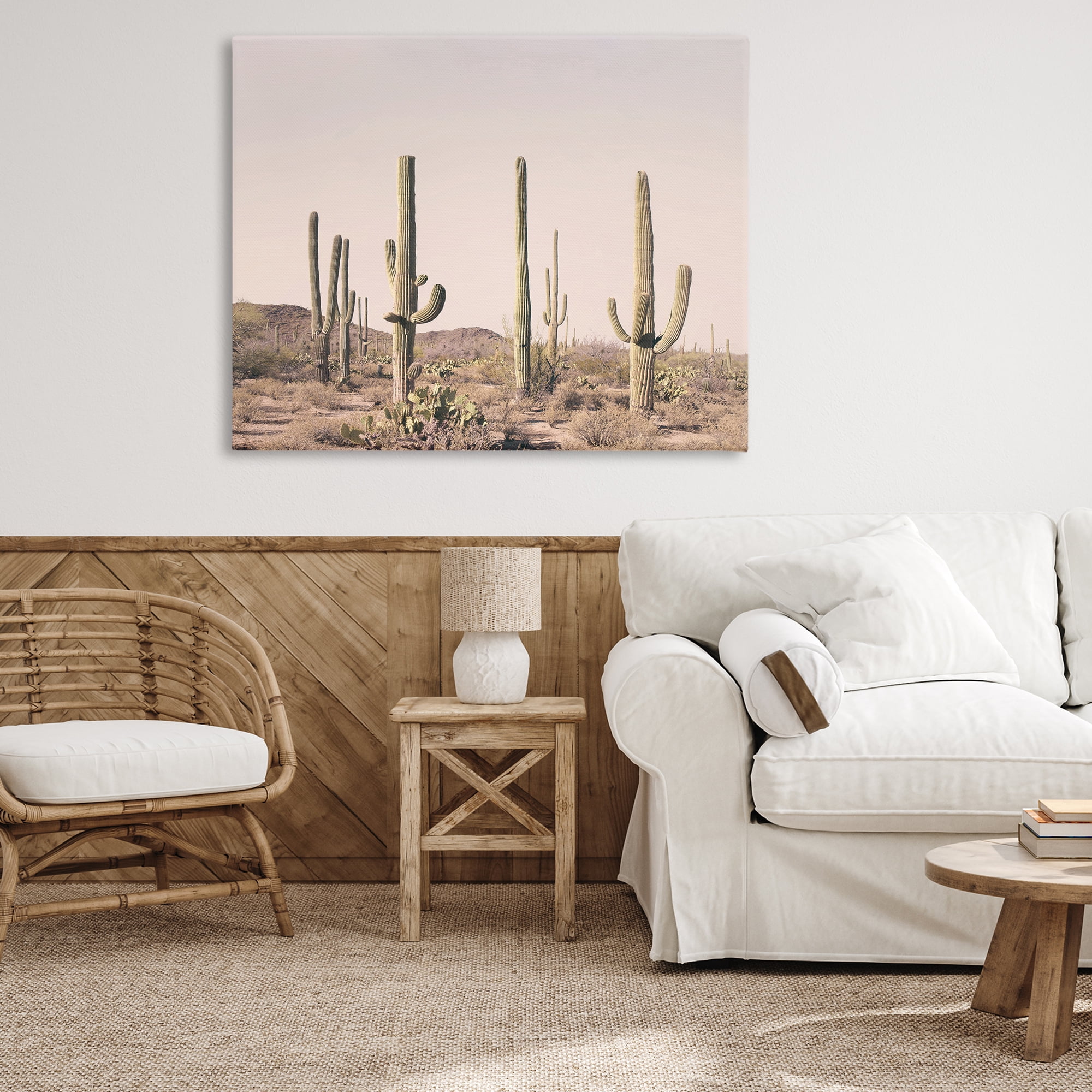 Stupell Industries Blush Cactus Field Landscape & Nature Photography Wrapped Canvas Art Print Wall Art, 48 x 36