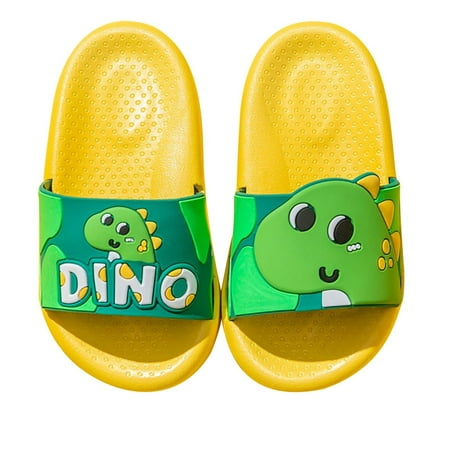 

Bescita Cartoon Dinosaur Boys Girls Non-Slip Home Bathing Beach Sandals Slippers Shoes