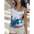 thumbnail image 6 of Rdhnmea Women Crop Camisoles Floral Print Spaghetti Strap Sleeveless Tank Tops, 6 of 9