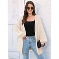 thumbnail image 6 of Women'S V-Neck Open Front Chunky Cardigan Lantern Long Sleeve Oversized Knit Outwear with Pocket  One Size, 6 of 8