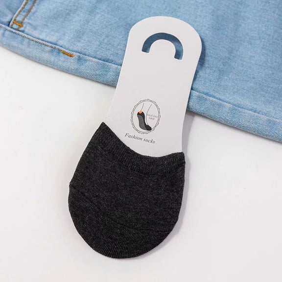 Women's Half Toe Invisible Socks, Open Toe No-Show Liner Socks, For Ballerina Flats, Mules, Sandals, 1-Pair Pack Dark Gray 1 pair