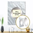 thumbnail image 3 of Designart "Minimalist Fossils in Earthy White Tones" Abstract Collages Mirror Wall Decor - Modern White Abstract Hallway Wall Mirror Art - 32" x 24" Inch, 3 of 5