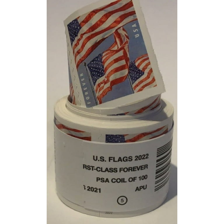 US Flag Stamps- Roll of 100 – Rolls of Stamps
