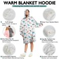 thumbnail image 5 of Wearable Oversized Blanket,White Cartoon Dinosaurs Colorful Pattern Wearable Blanket Hoodie for Adults,Cozy Hooded Blankets with Super Pockets,Super Warm Fuzzy Pullover for Women & Men, 5 of 6