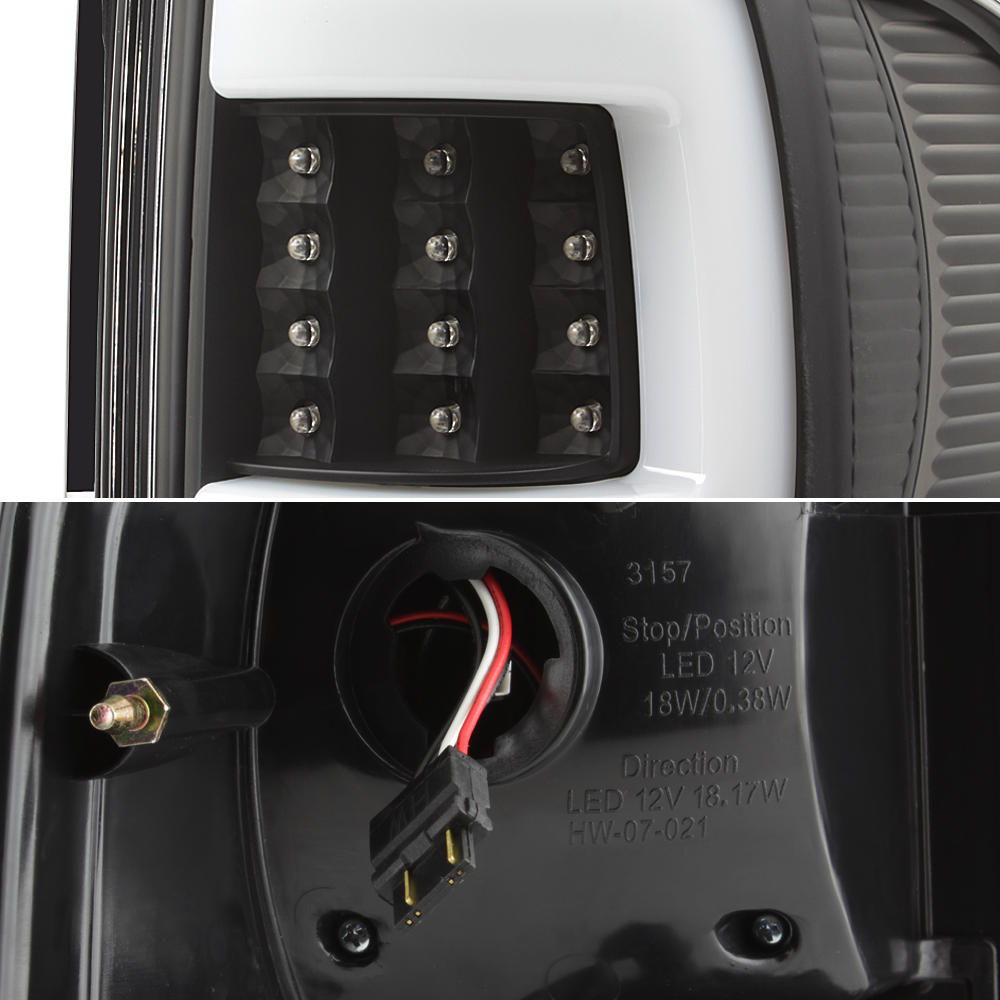 AKKON - For 2004 2005 2006 2007 2008 Ford F150 LED Tube Black Tail Lights Brake Lamps Replacement Set