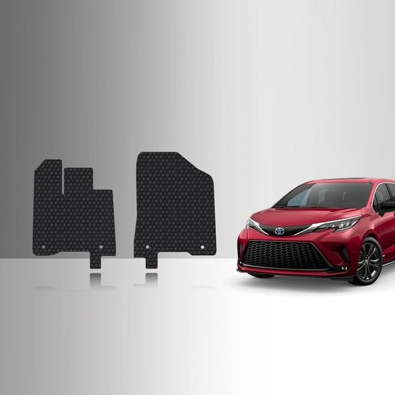 ToughPRO Front Mats Compatible with Toyota Sienna 2023 - All Weather Heavy Duty (Made in USA) Black Rubber