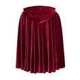 thumbnail image 5 of Rohuuque Women's and Men's Hooded Cloak Unisex Velevt Gothic Short Hooded Cloak Cape Funny Solid Color Cloak for Adults Red, 5 of 8