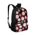 thumbnail image 2 of Uourmeti Smooth Zipper 17 Inch Backpack for Work Outdoor, Durable Adjustable Padded Straps Side Mesh Pockets School Backpack, Baseballs, 2 of 6