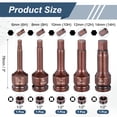 thumbnail image 2 of Uxcell 5 piezas de socket de impacto hexagonal de 1/2" 6H+8H+10H+12H+14H (6+8+10+12+14mm) adaptador de socket de acero S2, 2 of 7