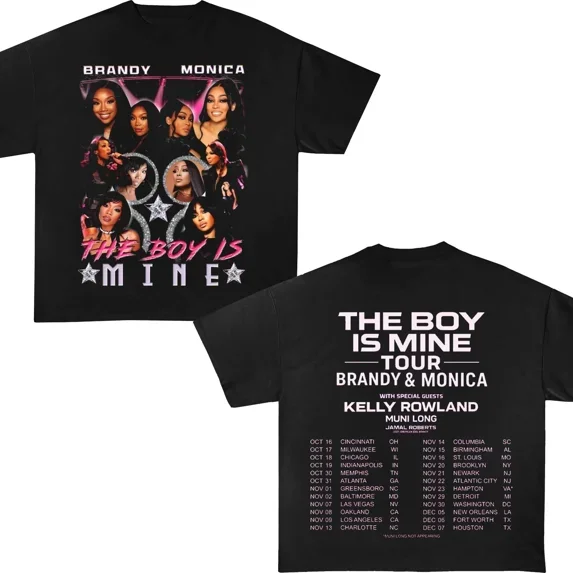 The Boy is Mine Tour Shirt – Brandy and Monica Concert Tee ,Black Color,Size 3XL