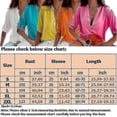 thumbnail image 2 of Womens Short Sleeve V Neck Shirt Ladies Casual Button-up Baggy Linen Tops Blouse, 2 of 2