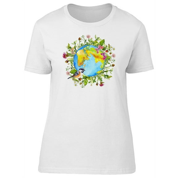 Beautiful Colorful Floral World T-Shirt Women -Image by Shutterstock, Female Large