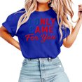 thumbnail image 4 of Casual Printed Short Sleeve Crew Neck Loose Fit Tee For And, 4 of 4