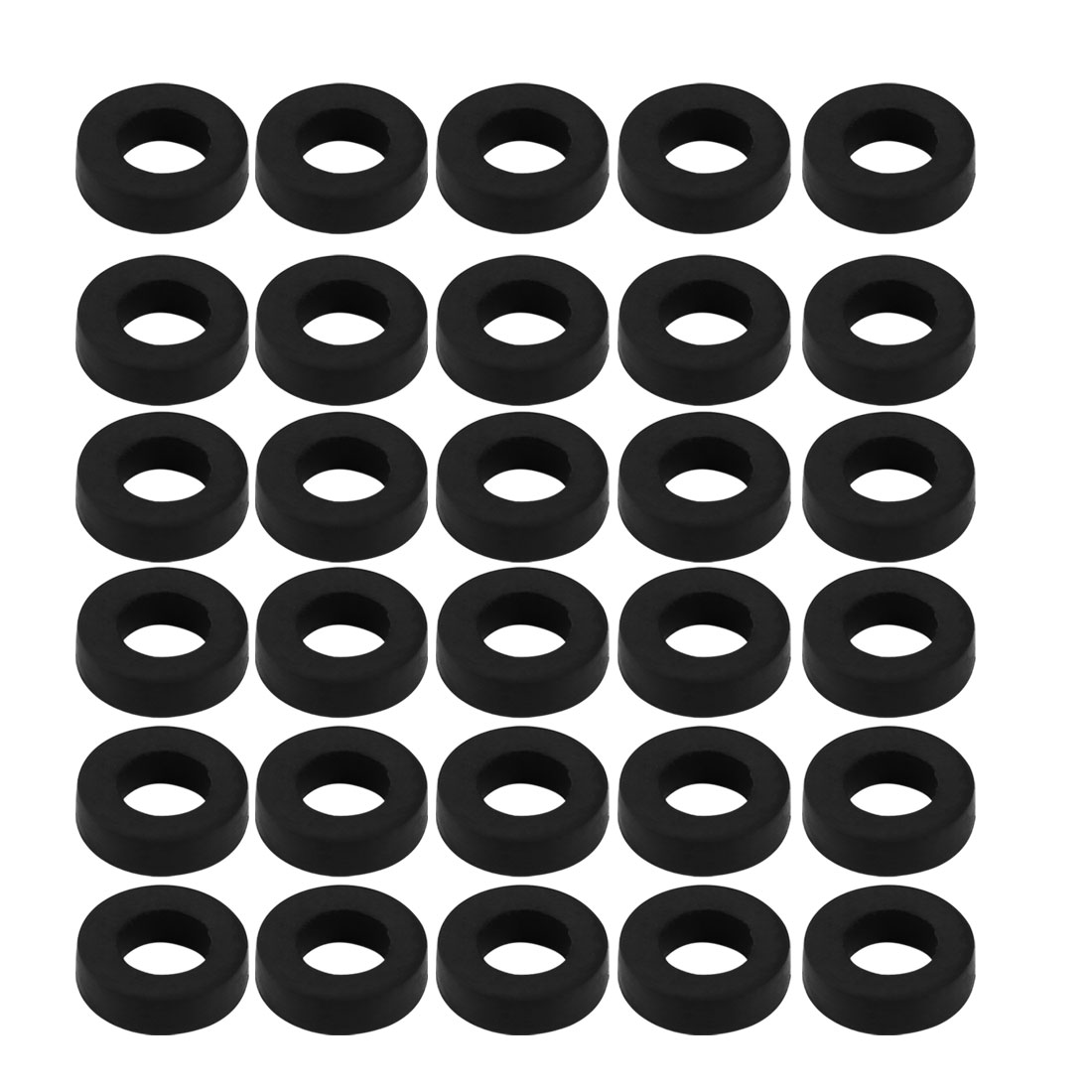 30pcs Black Rubber Round Flat Washer Assortment Size 6x11x3mm Flat