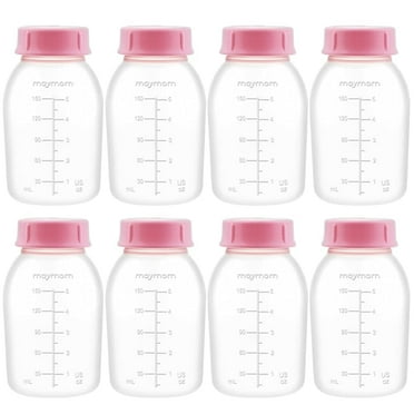 Maymom Breast Pump Bottle Compatible with Medela Pump in Style MaxFlow, Freestyle, Swing Maxi Pump, Maymom Breastshields; Compatible with Ameda Mya Joy, Finesse and Purely Yours Pumps; 8pc/pk