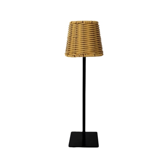 Rattan Table Lamp,Small Wicker Lamp Cordless Rattan Lamp LED Portable Woven Lamp Desk Lamp Lights for Restaurant Kitchen Patio Dinner Dining