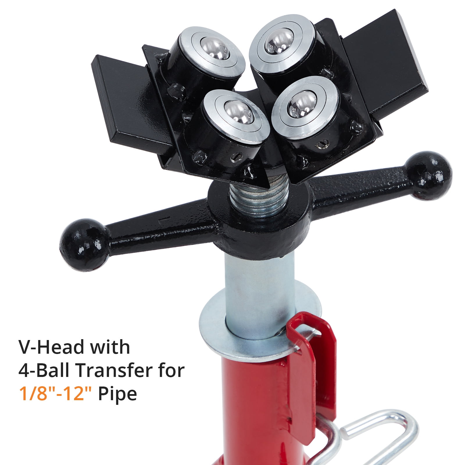 Amkui 4 Balls Transfer V Head Pipe Stand 2500 LBS, Pipe Jack Stands Adjustable Height, Portable Pipe Stands, Heavy-Duty Steel Jack Stand,Secure Stability