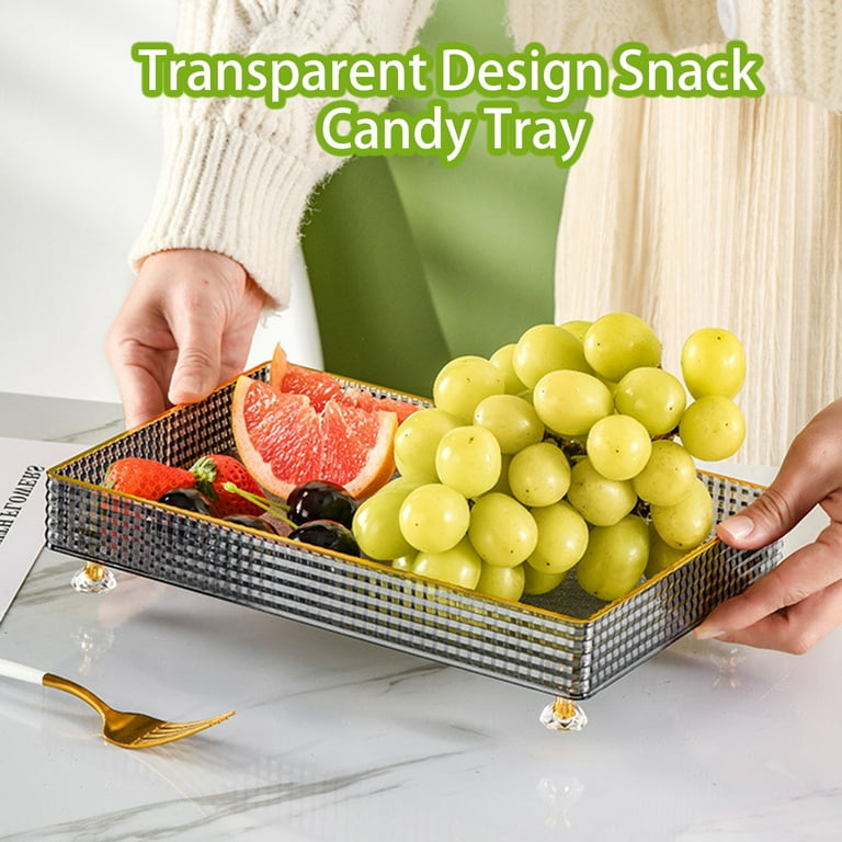 TopLLC Fruit Tray Clear Snack Display Tray Candy Snack Tray Nut And Dried  Fruit Storage Box Snack Tray For Kitchen And Party Food And Pantry  Organization on Clearance 