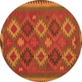 thumbnail image 1 of Ahgly Company Indoor Round Oriental Orange Traditional Area Rugs, 5' Round, 1 of 1