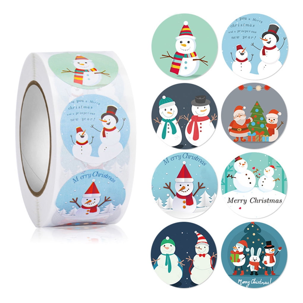Merry Christmas Happy New Year Holiday Seal Sticker Cute Craft Packaging Scrapbo 