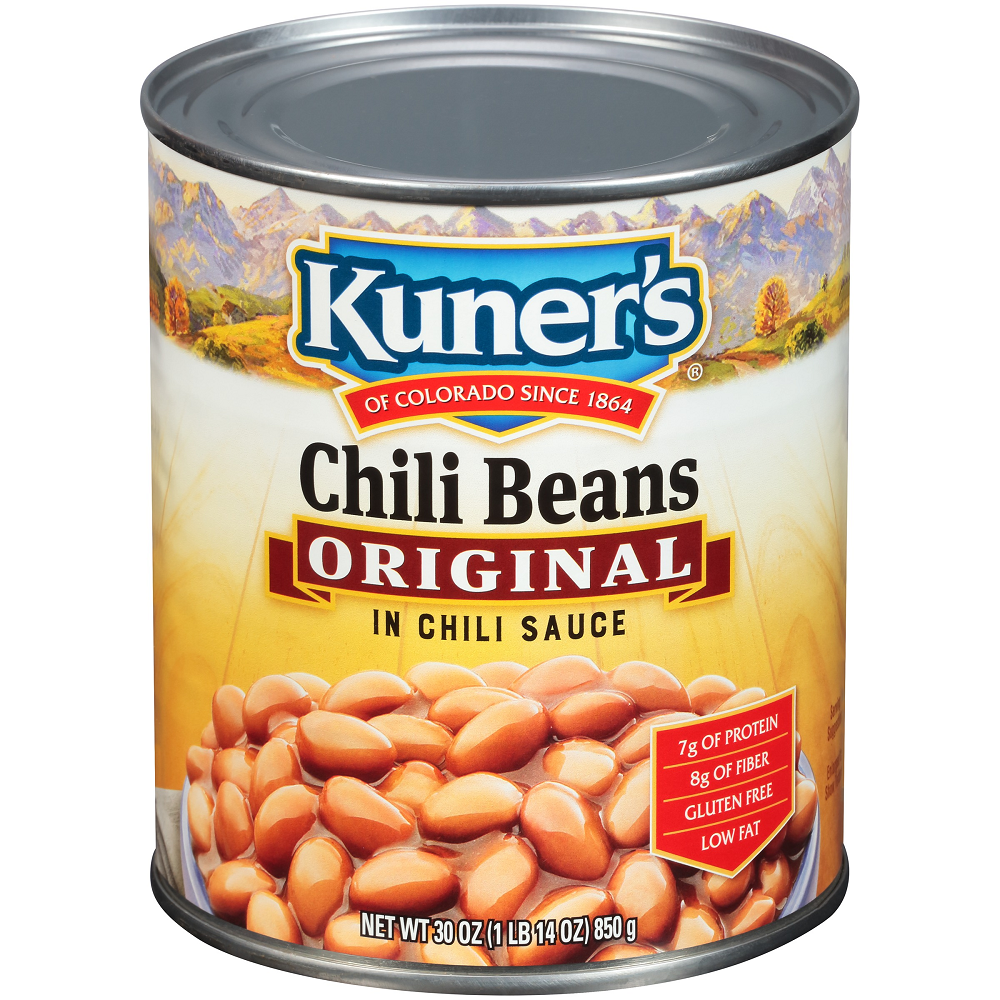 Kuner's Gluten Free Low Fat Original Chili Beans, 30 oz [Pack of 12]