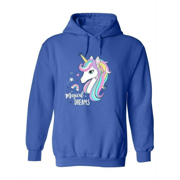 Unicorn Head Cartoon Hoodie Women -Image by Shutterstock, Female Small
