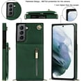 thumbnail image 3 of Crossbody Case for Samsung Galaxy S21 5G Case with Card Holder,Galaxy S21 Wallet Case for Women Girl PU Leather Flip Cover Lanyard Strap Magnetic Clasp Kickstand ID Credit Card 6.2",Green, 3 of 9