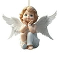 thumbnail image 2 of Adorable Acrylic Little Hanging Ornament Delicate Angel Design Home Decor for Living Room Nursery and Holiday Party Gifting, 2 of 5