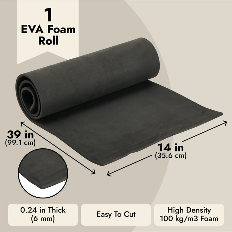 6mm EVA Foam Roll, Black Foam Sheet for Cosplay Armor, Costume, High  Density 100 kg/m3 (14x39 in) 