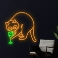 thumbnail image 3 of Handmadetneonsign Raccoon Drinking Wine Neon Sign, Raccoon Wall Art Decor, Cocktail Wall Decor, 3 of 5