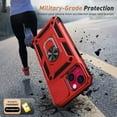 thumbnail image 5 of for iPhone 14 Plus Case with Screen Protector - Slide Camera Cover Phone Case with Ring Stand, Heavy Duty Military Grade Shockproof Rugged Bumper for iPhone 14 Plus Accessories Red, 5 of 7