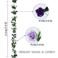 thumbnail image 2 of Topboutique 5 Pcs Fake Rose Vine Flowers Plants,Artificial Flower Garland Hanging Rose Ivy,Fake Rose Hanging Flowers for Wedding Birthday Party Arch Garden Floral Garlands Decor,Purple,40ft(total), 2 of 9