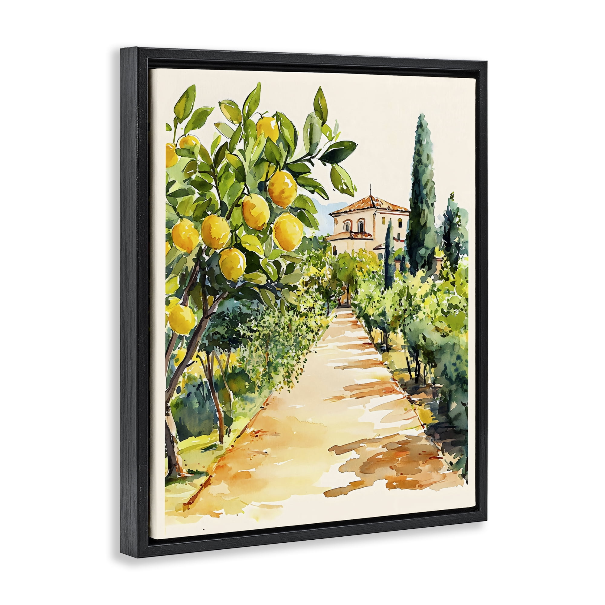 Stupell Industries Lemon Grove Pathway Black Framed Floater Canvas Wall Art, design by LSR Design Studio