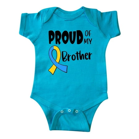 

Inktastic Proud of My Brother Down Syndrome Awareness Gift Baby Boy or Baby Girl Bodysuit