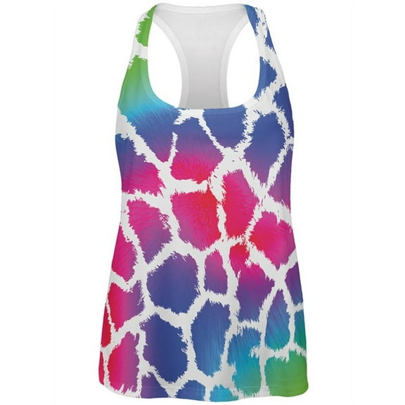 Show Your Colors Spots Gay Pride Rainbow All Over Womens Work Out Tank Top Multi LG
