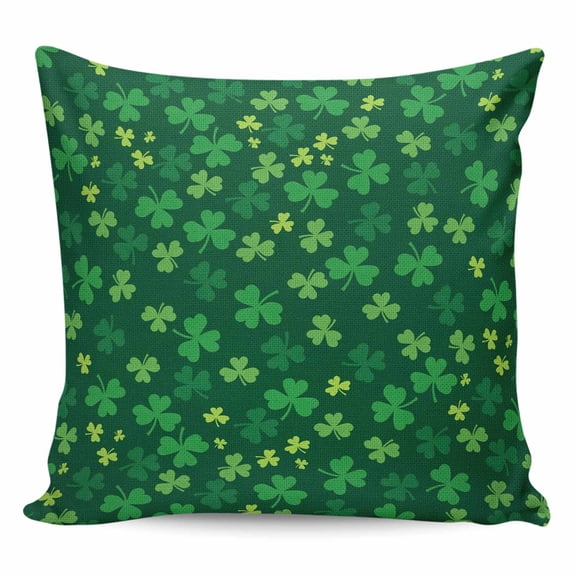 Green Shamrock Pillow Covers 20x20 Inch Decorative Throw Pillow Cover, St. Patrick's Day Spring Lucky Vintage Sofa Pillowcases Accent Cushion Case Home Decor Bedroom Living Room