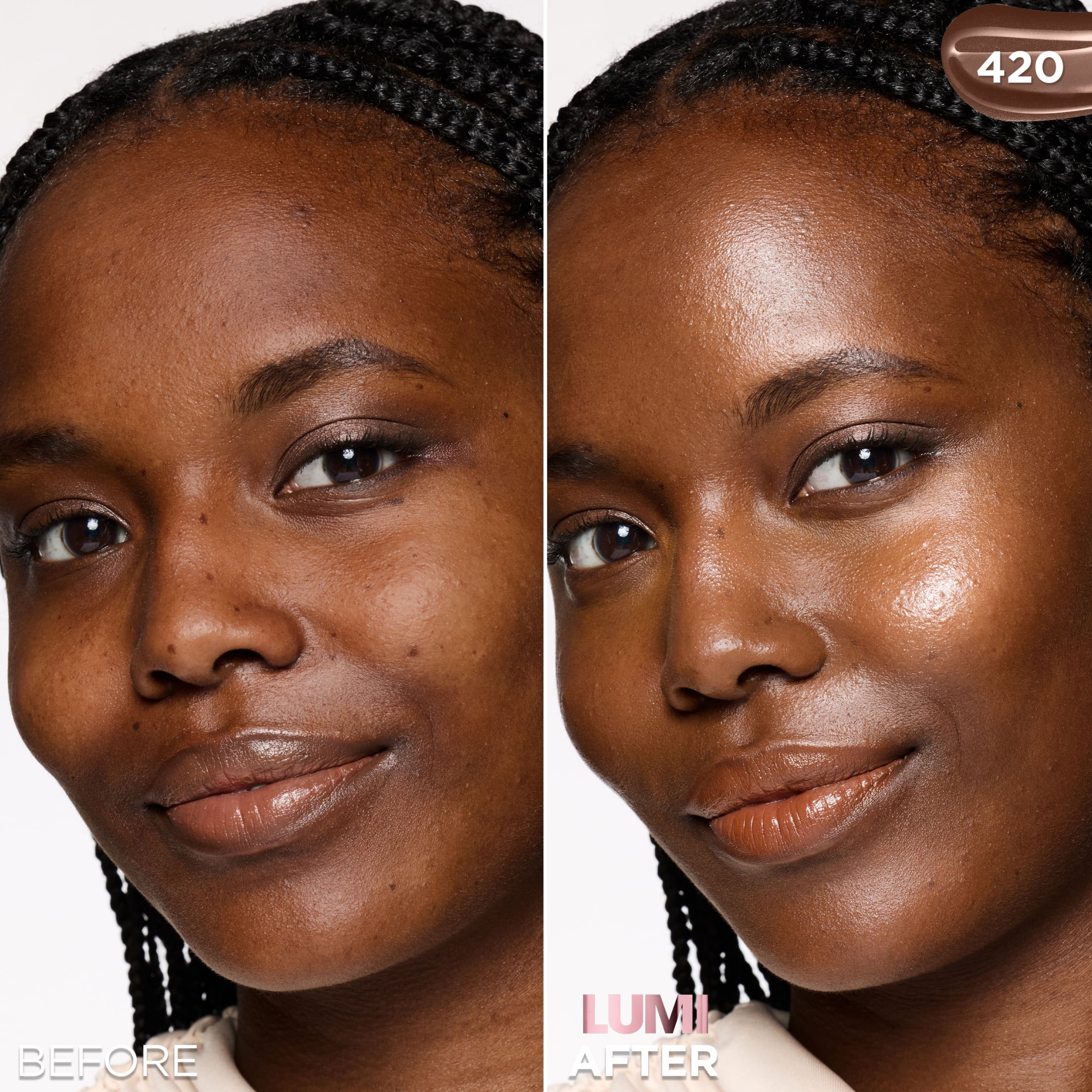 L'Oreal Paris Lumi Le Glow Skin Tint Foundation Makeup, 420 Neutral, 0.85 fl oz